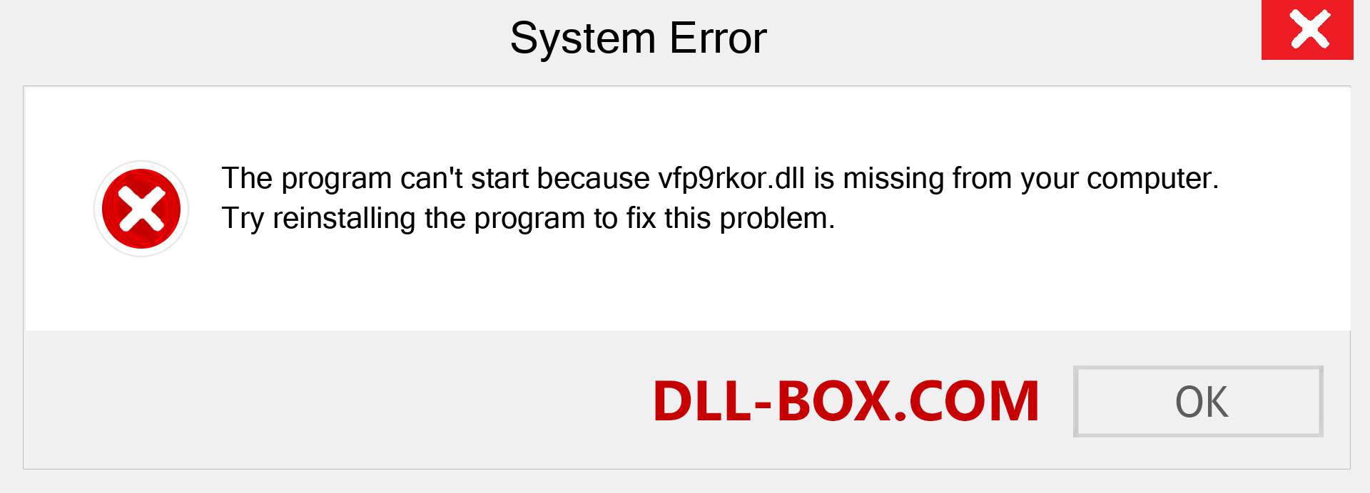  vfp9rkor.dll file is missing?. Download for Windows 7, 8, 10 - Fix  vfp9rkor dll Missing Error on Windows, photos, images
